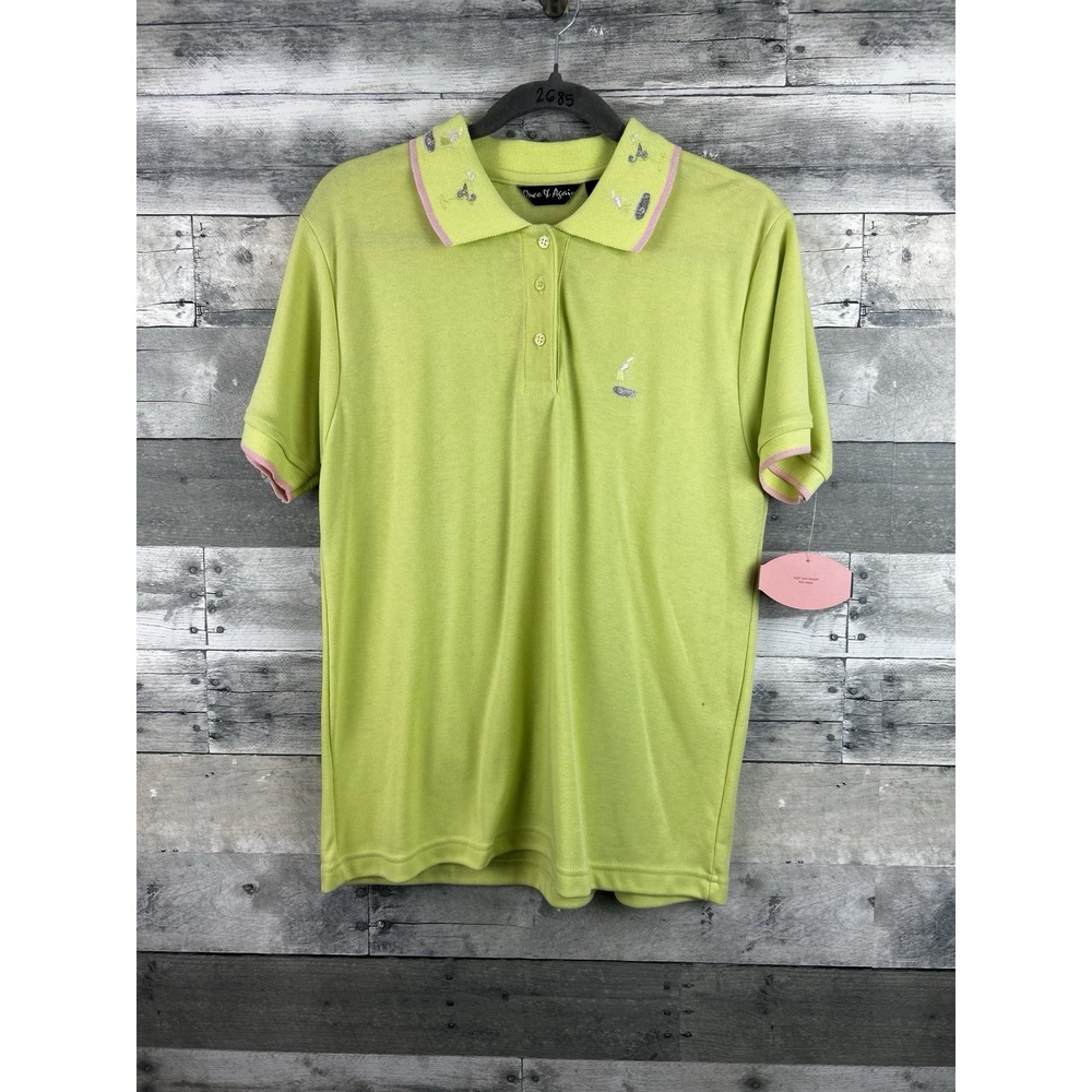 Once & Again Women's VTG Short Sleeve Large Polo With Embroidery